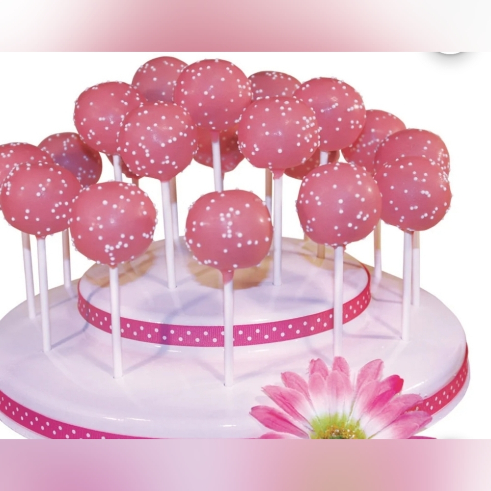 NIB Popztee Cake Pop Stand and Display With Recipe and Sticks